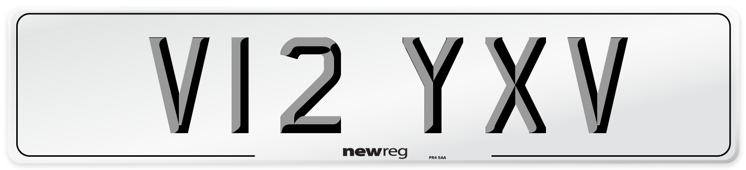V12 YXV Number Plate from New Reg